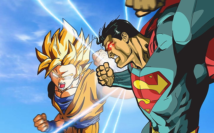 superman son goku dragon ball z 1280x799  Anime Dragonball HD Art , Superman, Son Goku, HD wallpaper