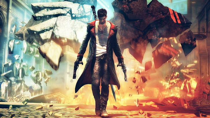 Dante - DmC - Devil May Cry, devil may cry game, anime, 1920x1080, devil may cry, dante, HD wallpaper