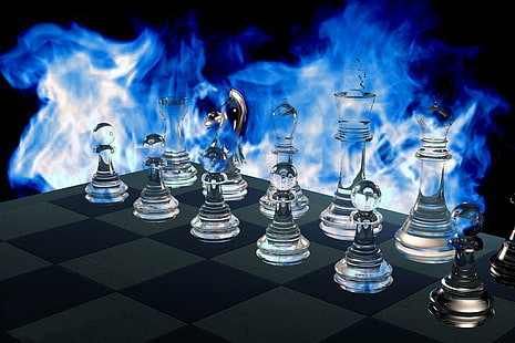 رقعة الشطرنج ، لعبة ، زجاج ، رياضة ، HD، خلفية HD HD wallpaper