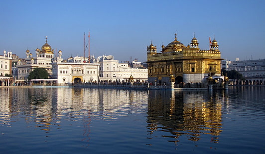 Świątynie, Harmandir Sahib, Akal Takht, Amritsar, Złota Świątynia, Hamandir Sahib, Indie, Sikh, Tapety HD HD wallpaper