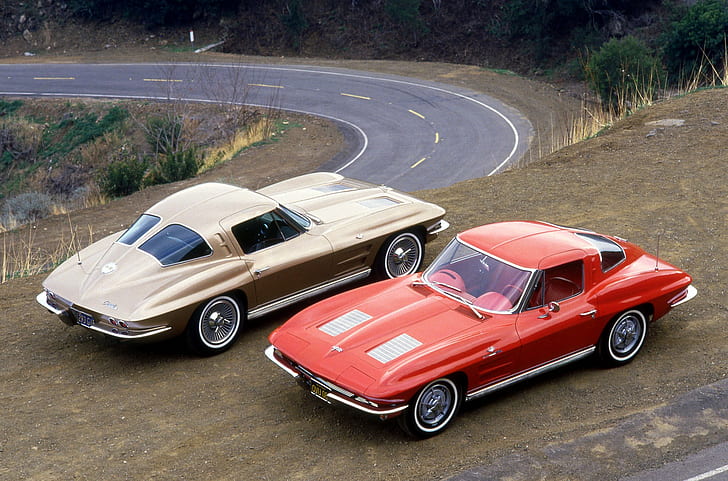 (c-2), 1963, chevrolet, classico, corvette, muscolo, raggio, puntura, supercar, Sfondo HD
