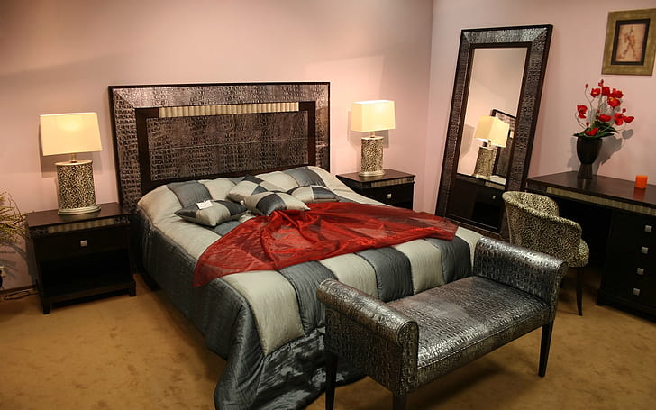 bed, bedding, style, interior, comfort, HD wallpaper