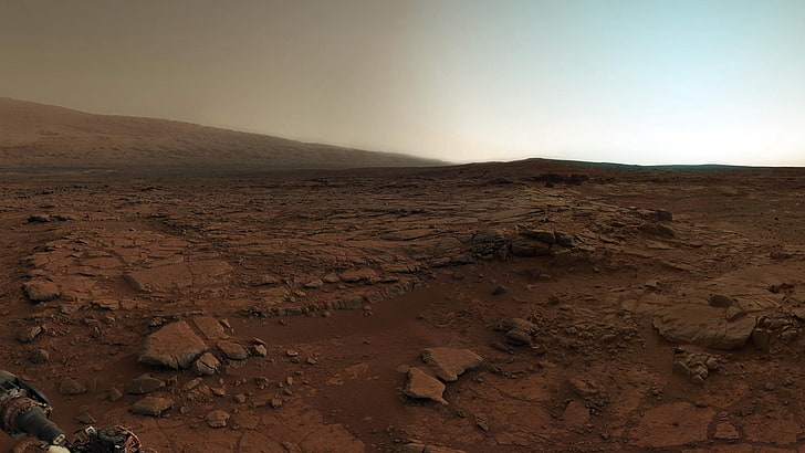 giroletto in legno marrone con materasso, Marte, pianeta, Sfondo HD