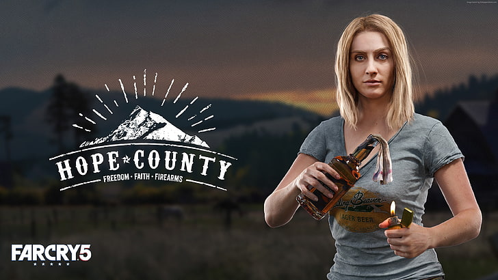 Denken Sie göttlich, Far Cry 5, Hope County, Plakat, 4K, HD-Hintergrundbild