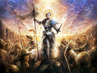 dipinto, Jeanne d'Arc, Sfondo HD HD wallpaper
