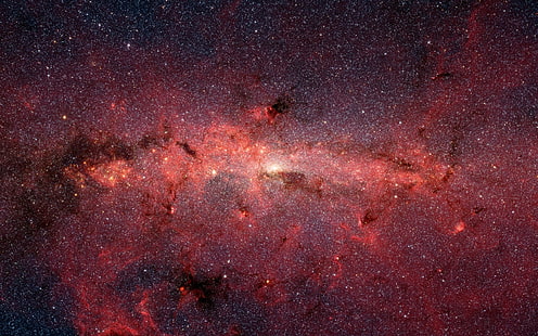 red and black nebula digital wallpaper, sky, starry night, space, stars, universe, digital art, space art, HD wallpaper HD wallpaper