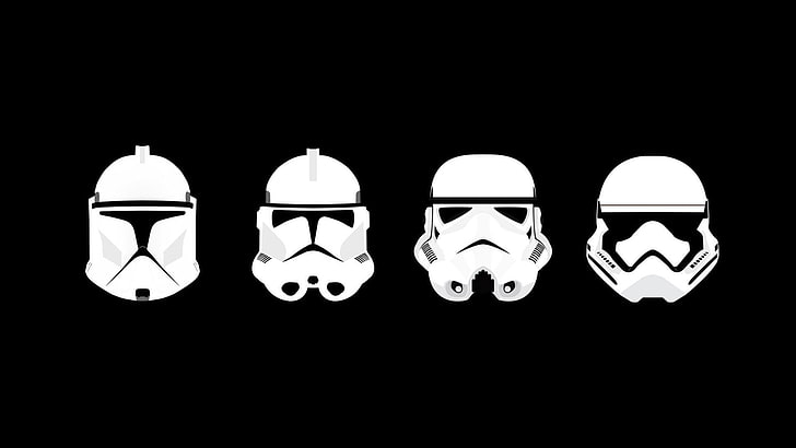 Star Wars, Storm Troopers, minimalism, helmet, HD wallpaper