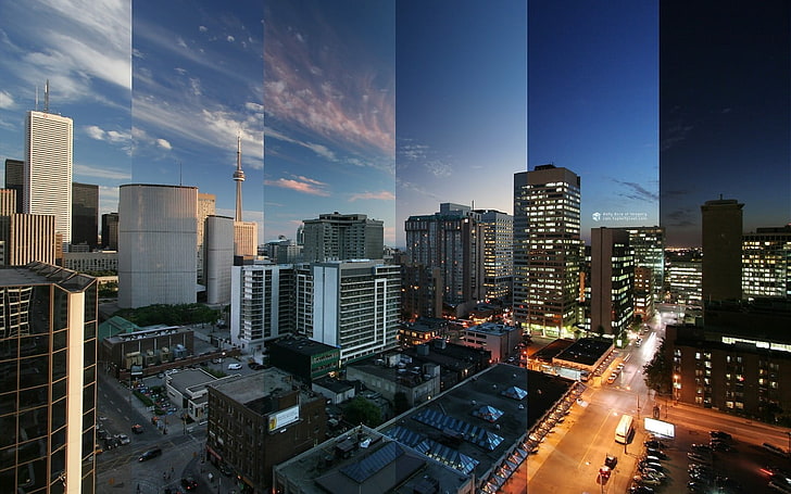 도시 풍경, 건물, 스펙트럼, 시간, HD 배경 화면