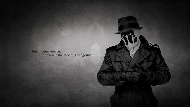 topi hitam, Watchmen, kutipan, Rorschach, film, Wallpaper HD