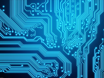 blue circuit board digital wallpaper, blue, background, circuit board, HD wallpaper HD wallpaper