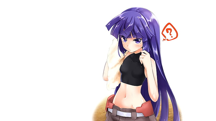 アニメ、アニメの女の子、Log Horizo​​n、Akatsuki（Log Horizo​​n）、紫目、紫髪、長い髪、よそ見、 HDデスクトップの壁紙