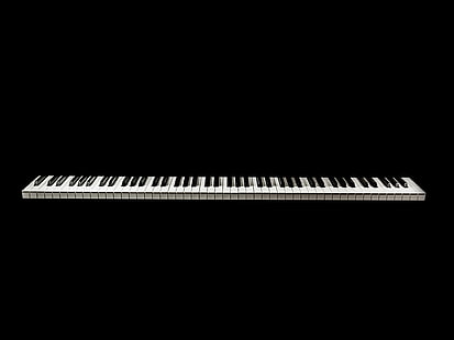 пианино, клавиши, чб, минимализм, HD обои HD wallpaper