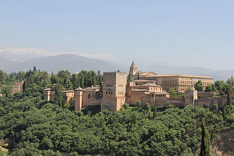 alhambra, granada, natur, spanien, sommar, HD tapet HD wallpaper