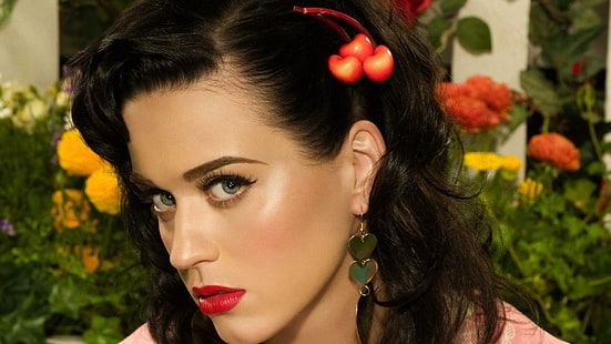 Katy Perry Beautiful Photo, дамско червено червило, Katy Perry, знаменитост, знаменитости, Холивуд, Katy, Perry, красива, снимка, HD тапет HD wallpaper