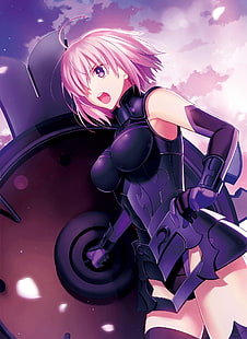 женски аниме герой с розова коса, серия Fate, Fate / Grand Order, Shielder (Fate / Grand Order), аниме момичета, HD тапет HD wallpaper