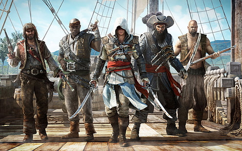 Couverture de jeu Assassin's Creed, Assassin's Creed, jeux vidéo, Assassin's Creed: Black Flag, Fond d'écran HD HD wallpaper