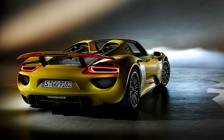 Porsche, Porsche 918 Spyder, Car, Supercar, Vehicle, Yellow Car, HD wallpaper