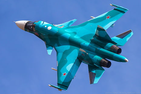 зеленый и черный квадрокоптер, беспилотный летательный аппарат, военный самолет, Сухой Су-34, русская армия, армия, HD обои HD wallpaper