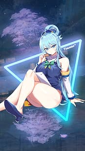 dziewczyny z anime, Kono Subarashii Sekai ni Shukufuku wo!, Aqua (KonoSuba), Tapety HD HD wallpaper