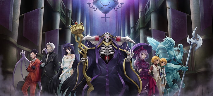 Overlord characters, Anime, Overlord, Ainz Ooal Gown, Albedo (Overlord), Aura Bella Fiora, Cocytus (Overlord), Demiurge (Overlord), Great Tomb of Nazarick, Mare Bello Fiore, Overlord (Anime), Sebas Tian, Shalltear Bloodfallen, HD wallpaper
