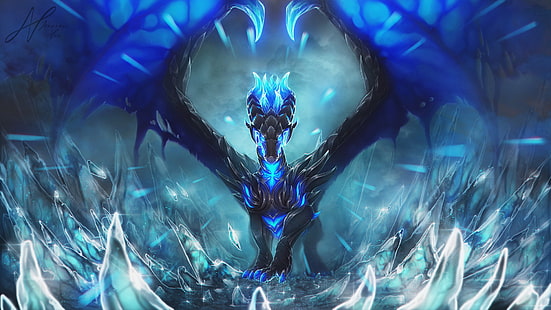 Fantasy, Dragon, Ice, HD wallpaper HD wallpaper