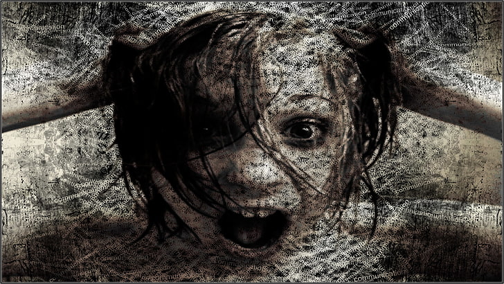 creepy, dark, eyes, face, girl, gothic, horror, scream, spooky, HD wallpaper