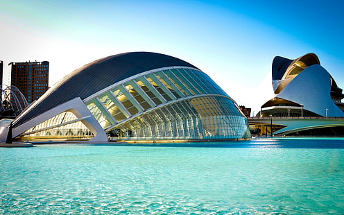 Город искусств и наук Валенсия, Валенсия, город Валенсия, здания, ландшафт, HD обои HD wallpaper