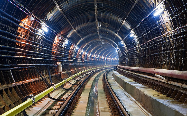 подземни, тунелни, железопътни, HD тапет