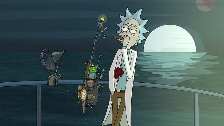 Erwachsenes Schwimmen, Rick und Morty, Rick Sanchez, Karikatur, HD-Hintergrundbild