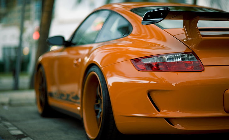 Orange Porsche, orange sports coupe, Motors, Classic Cars, Orange, Porsche, HD wallpaper