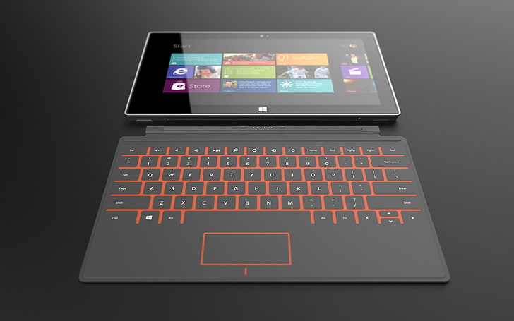 черный планшет Windows Surface, windows, планшет, майкрософт, сенсорный экран, HD обои