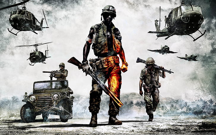 Battlefield Bad Company 2 Game, vietnam, gameplaym, perang, pertarungan, Wallpaper HD