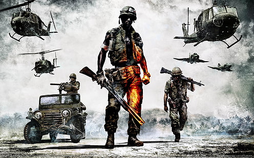 Battlefield Bad Company 2 Game, vietnam, gameplaym, war, fight, HD wallpaper HD wallpaper