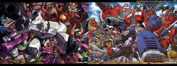 papéis de parede digitais de robôs, Transformers, Quadrinhos, Megatron, Optimus Prime, HD papel de parede