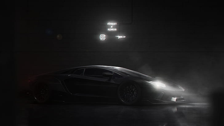 Dark, car, vehicle, artwork, Lamborghini, supercars, HD wallpaper |  Wallpaperbetter