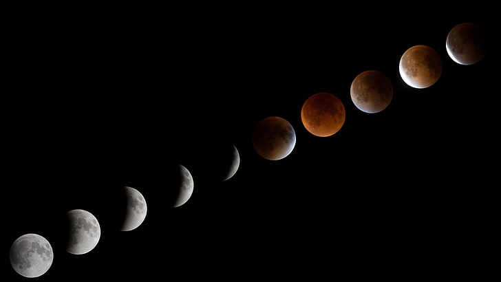 Lunar Eclipse 4K 8K, Eclipse, Lunar, HD wallpaper