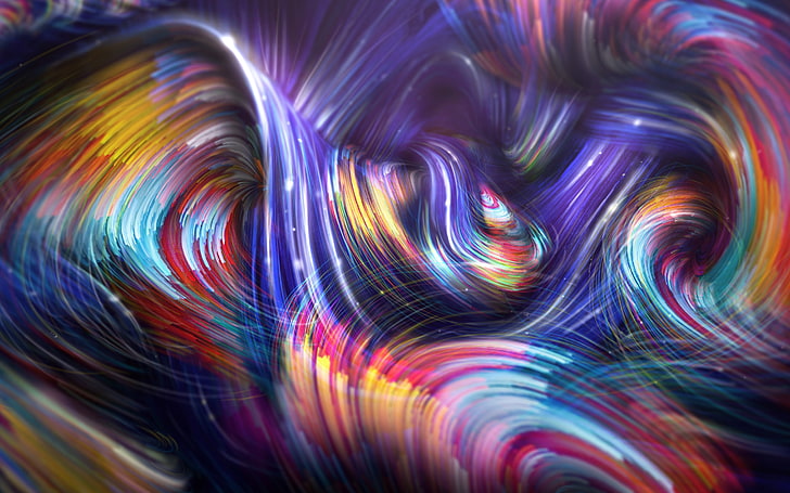Spirale, Farbmischung, Wellen, Abstrakt, HD-Hintergrundbild
