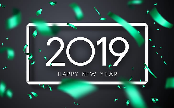 Nytt år, 2019 (år), siffror, gott nytt år, HD tapet