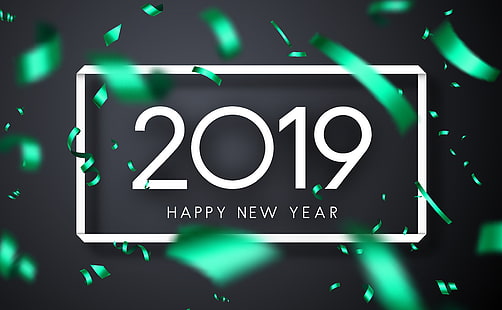Нова година, 2019 (Година), числа, Честита Нова година, HD тапет HD wallpaper