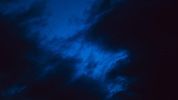 nuvens, céu, azul, escuridão, crepúsculo, HD papel de parede