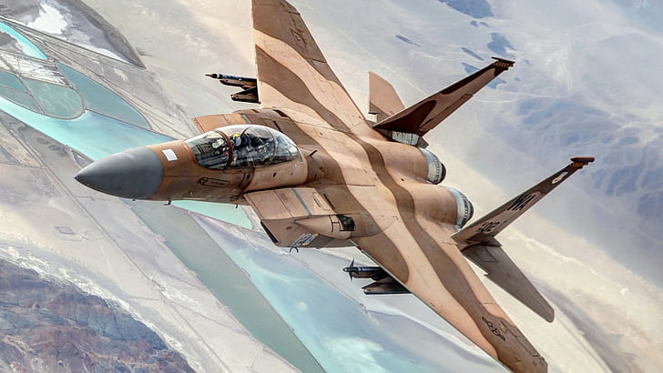 Aviador, Força Aérea dos EUA, camuflagem, caça a jato, McDonnell Douglas F-15 Eagle, HD papel de parede