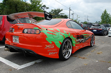 Toyota Supra, car, Toyota, vehicle, red cars, Fast and Furious, HD wallpaper HD wallpaper