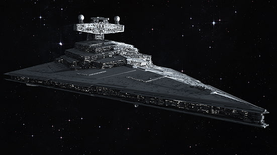 gris Star Wars Star Destroyer, espace, étoiles, Star Wars, Star Destroyer, Star destroyer impérial, Fond d'écran HD HD wallpaper