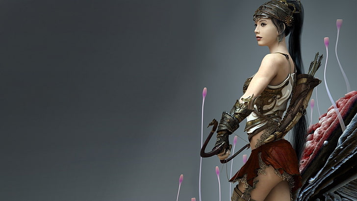 Fantasy, Archer, Armor, Asian, Girl, Warrior, Woman, HD wallpaper