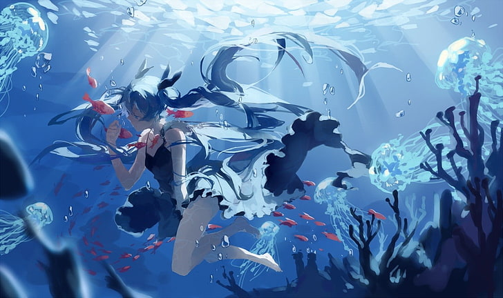 Anime, Vocaloid, Hatsune Miku, Wasser, HD-Hintergrundbild
