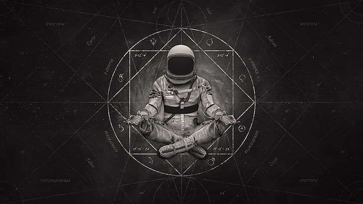 digital art, artwork, astronaut, helmet, spacesuit, HD wallpaper