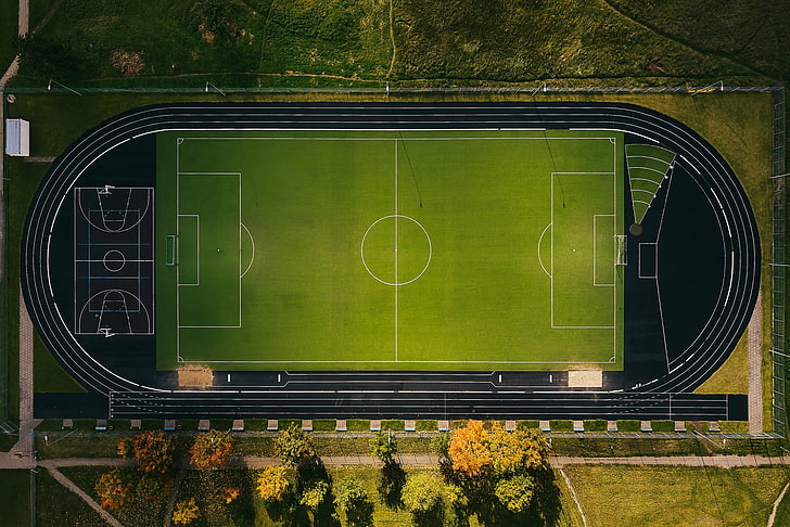 vista aérea, esporte, estádio, HD papel de parede