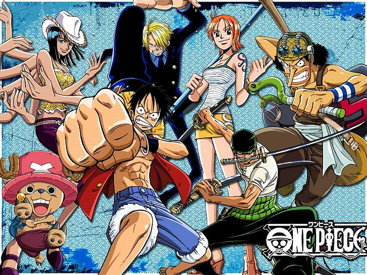 Illustrazione di One Piece Strawhat Pirates, Anime, One Piece, Monkey D. Luffy, Nami (One Piece), Nico Robin, Sanji (One Piece), Tony Tony Chopper, Usopp (One Piece), Zoro Roronoa, Sfondo HD