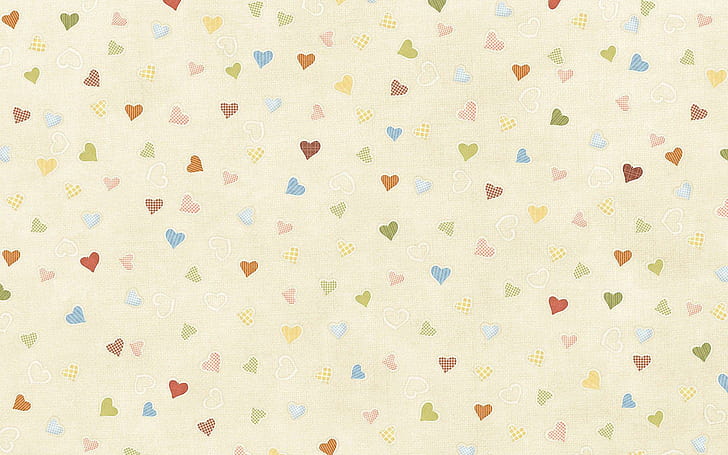 Разноцветные сердечки узор, разноцветное сердечко с принтом текстиль, абстракция, 1920x1200, узор, сердце, цвет, HD обои
