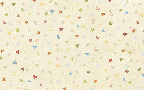 Multicolored hearts pattern, multicolored heart print textile, abstract, 1920x1200, pattern, heart, color, HD wallpaper HD wallpaper